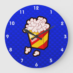 Blue Popcorn Große Wanduhr