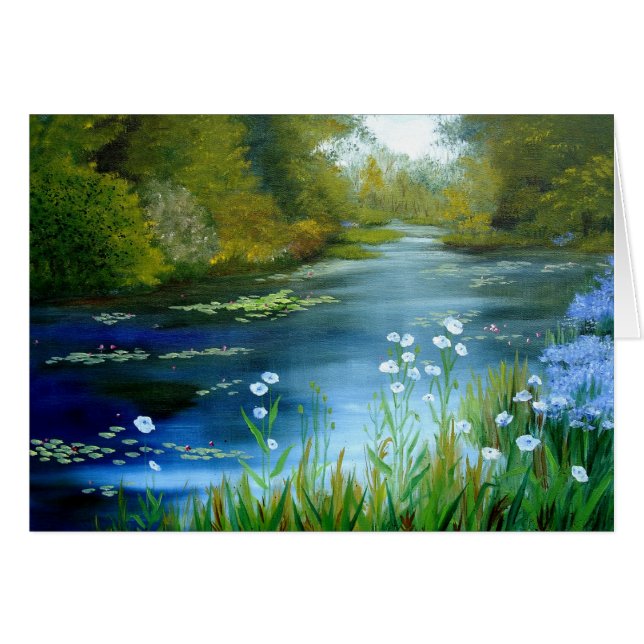 Blue Poppies Card (Vorderseite (Horizontal))