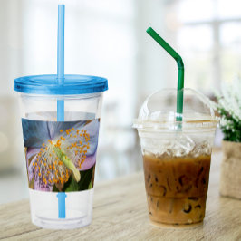 Blue Poppy Bloom Floral Acryltrinkbecher