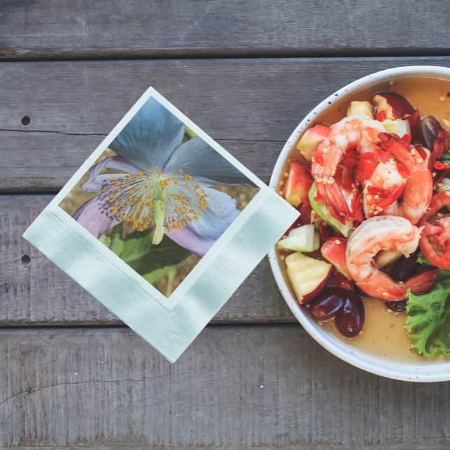 Blue Poppy Bloom Floral Serviette (In Situ Food)