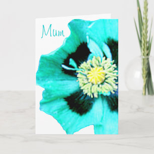 Blue Poppy 'Mum' Muttertagskarte weiß Karte