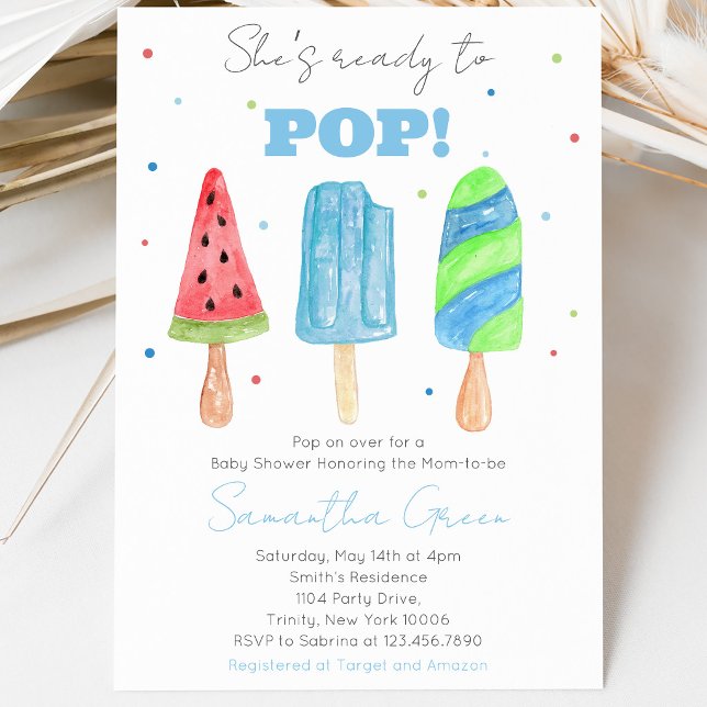 Blue Popsicle Baby Dusche Einladung (Von Creator hochgeladen)