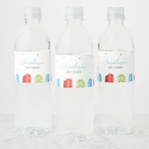 Blue Popsicle Baby Dusche Wasserflaschenetikett