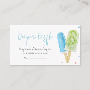 Blue Popsicle Baby Duwer Diaper Raffle Begleitkarte