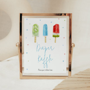 Blue Popsicle Baby Duwer Diaper Raffle Poster