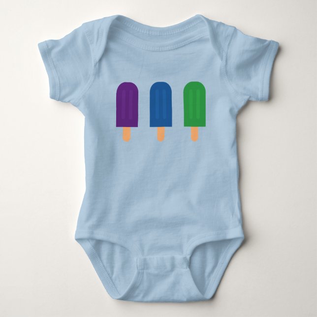 Blue Popsicle Baby Strampler (Vorderseite)