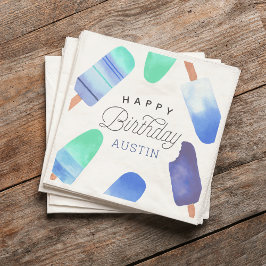Blue Popsicle Personalisiert Kindergeburtstag Part Serviette