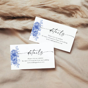 Blue Porzellan Floral Details Umschließkarte Begleitkarte