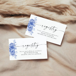 Blue Porzellan Floral Registry Packungskarte Begleitkarte