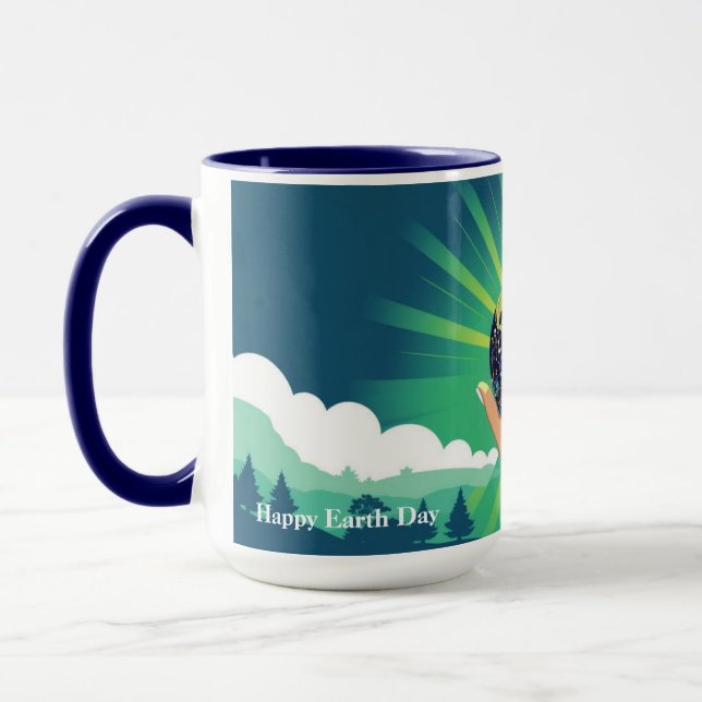 Blue Power Earth Day Vibes Tasse (Links)