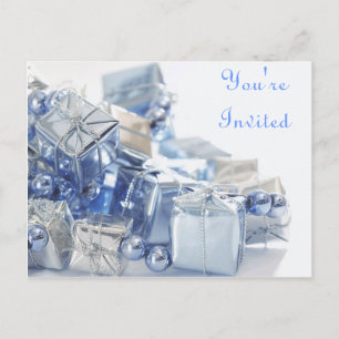 Blue Presets and Pearls Einladungspostkarte