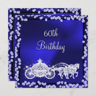 Blue Princess Coach & Horses 60. Geburtstag Einladung