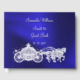 Blue Princess Coach & Horses Sweet 16 Gästebuch