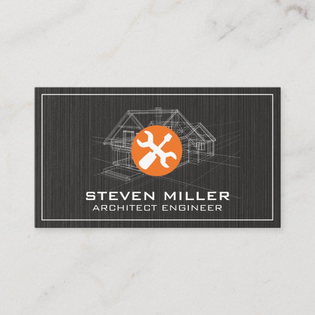 Blue PrinPrint | Architekt | Handwerkzeuge Visitenkarte (Vorderseite)