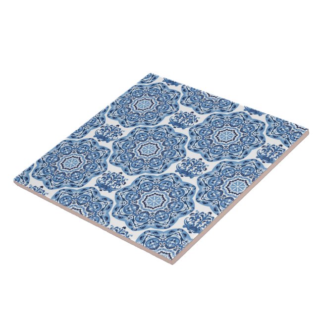 Blue Print Tile Trivet Fliese (Seite)