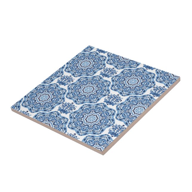 Blue Print Tile Trivet Fliese (Seite)