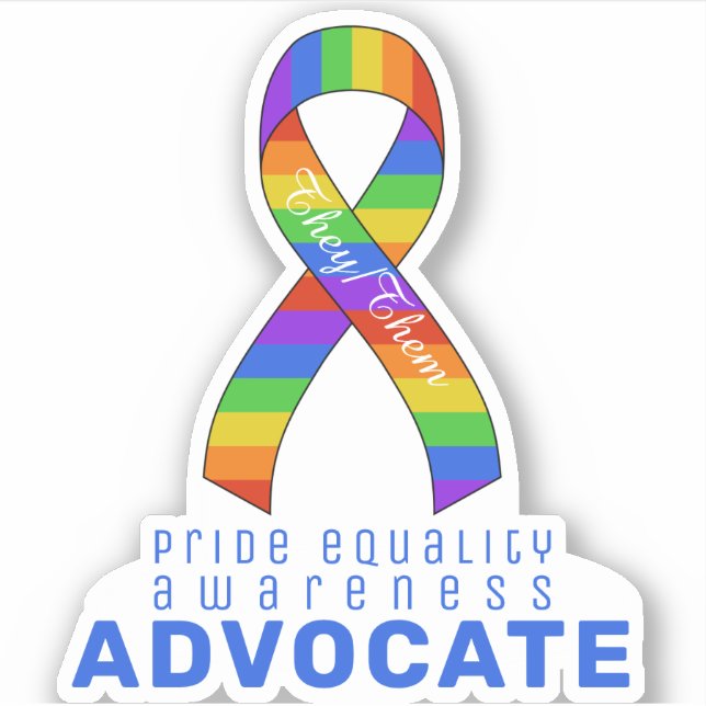 Blue Priour Equality Awareness Vinyl Sticker (Vorderseite)