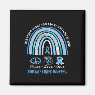 Blue Prostate Cancer Peace Liebe heilen T-Shirt in Magnet