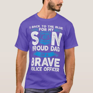 Blue Proud Police Thin Officer VATER Line T-Shirt