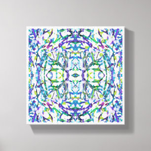 Blue Psychedelic Pattern Leinwanddruck