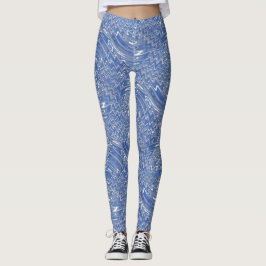 Blue Psychedelic Print Leggings