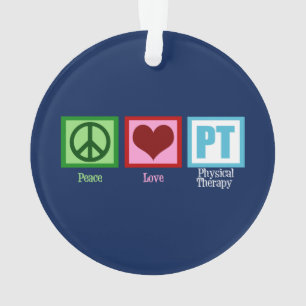 Blue PT Peace Liebe Physikalische Therapie Weihnac Ornament