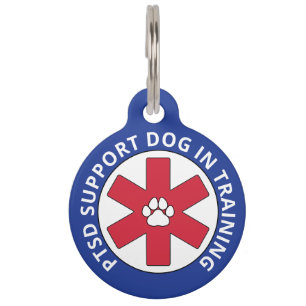 Blue PTSD Mental Health Support Hund in der Ausbil Haustiermarke