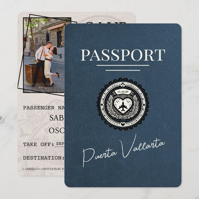 Blue Puerta Vallarta Pass Save The Date (Vorne/Hinten)