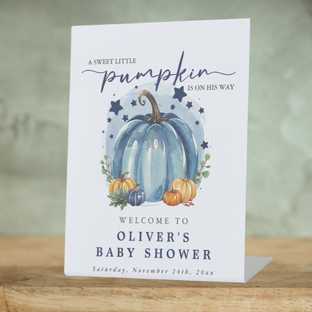 Blue Pumpkin auf dem Weg Junge Dusche Willkommen Sockelschild (Von Creator hochgeladen)