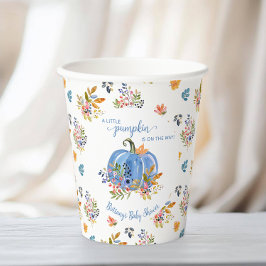 Blue Pumpkin Autumn Whimsical Baby Shower Pappbecher