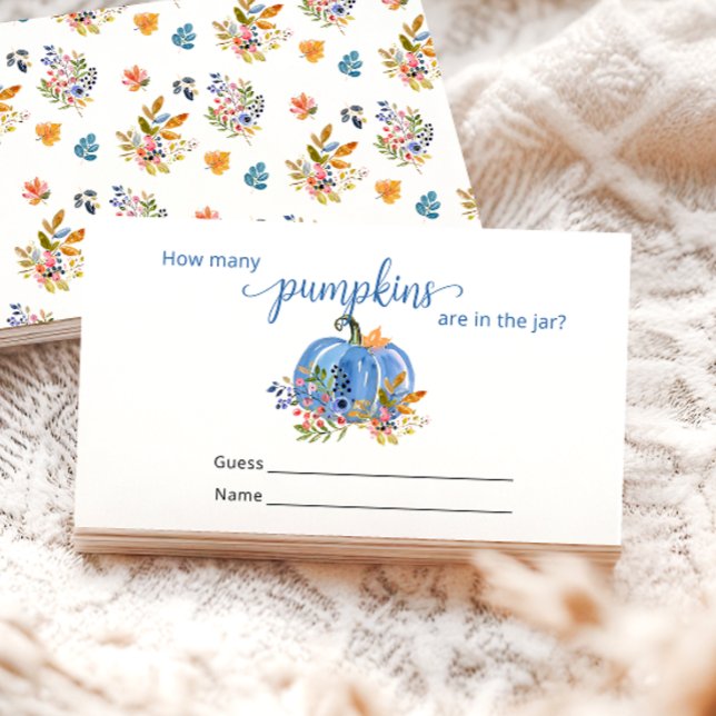 Blue Pumpkin Autumn Wie viele Pumpkins Begleitkarte (Von Creator hochgeladen)