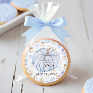 Blue Pumpkin Baby Dusche Danke Runder Aufkleber