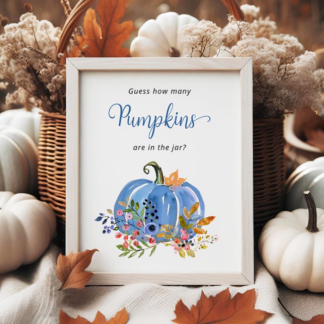 Blue Pumpkin Baby Dusche Rate wie viele Pumpkins Poster (Von Creator hochgeladen)
