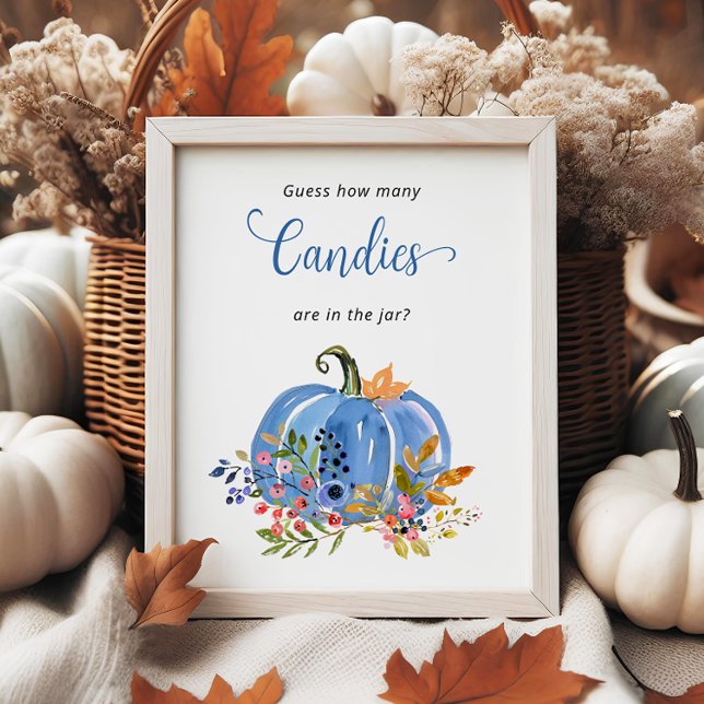 Blue Pumpkin Baby Dusche schätzt wie viele Candies Poster (Von Creator hochgeladen)