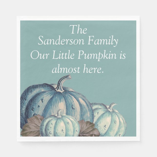 Blue Pumpkin Baby Dusche Serviette (Vorderseite)