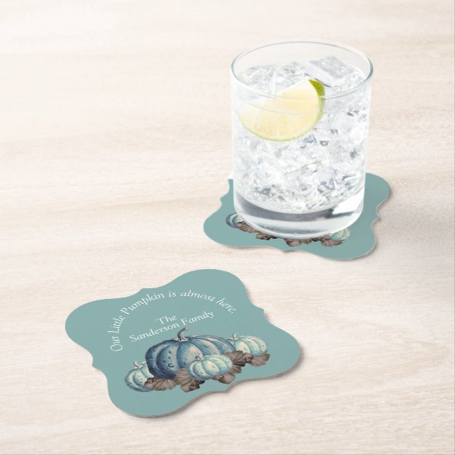 Blue Pumpkin Baby Dusche Untersetzer (Vor Ort)