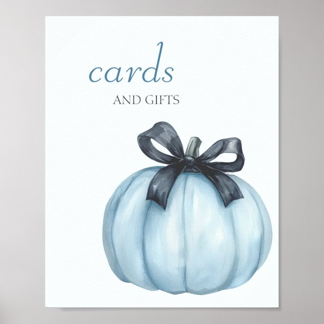 Blue Pumpkin Baby Duschkarten und Geschenke Poster (Vorne)