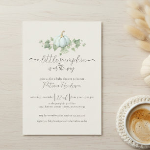 Blue Pumpkin Baby Duwer Gender neutrale Einladung