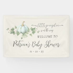 Blue Pumpkin Baby Duwer Party Dekor Zeichen Banner