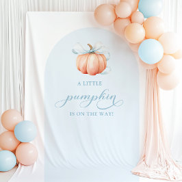 Blue Pumpkin Baby Shower Arch Backdrop Tapestry Wandteppich