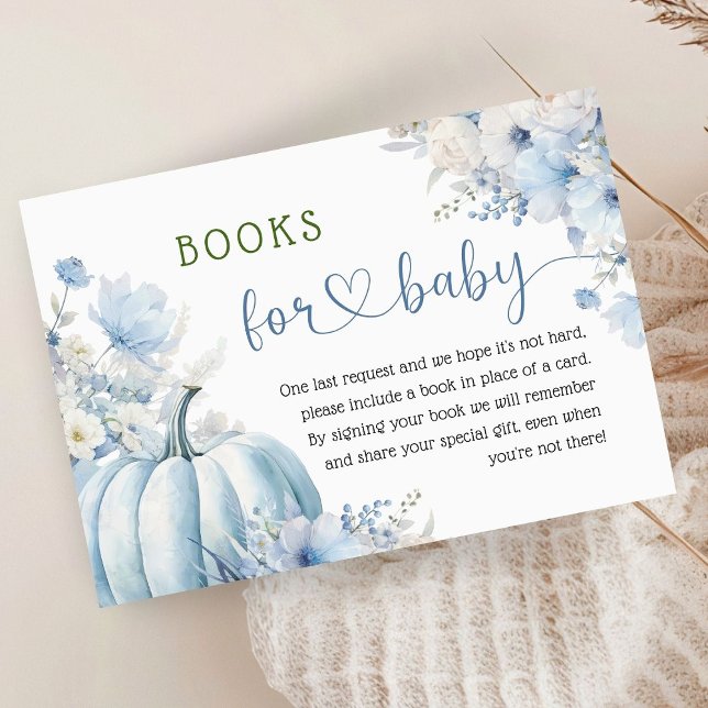 Blue Pumpkin Baby Shower Boom Fall Books for Baby Begleitkarte (Von Creator hochgeladen)