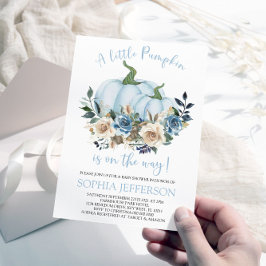 Blue Pumpkin Baby Shower Einladung