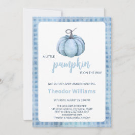 Blue Pumpkin Baby Shower Einladung | Herbstthema