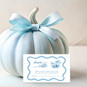 Blue Pumpkin Bow Boy Baby Duschtablett Begleitkarte