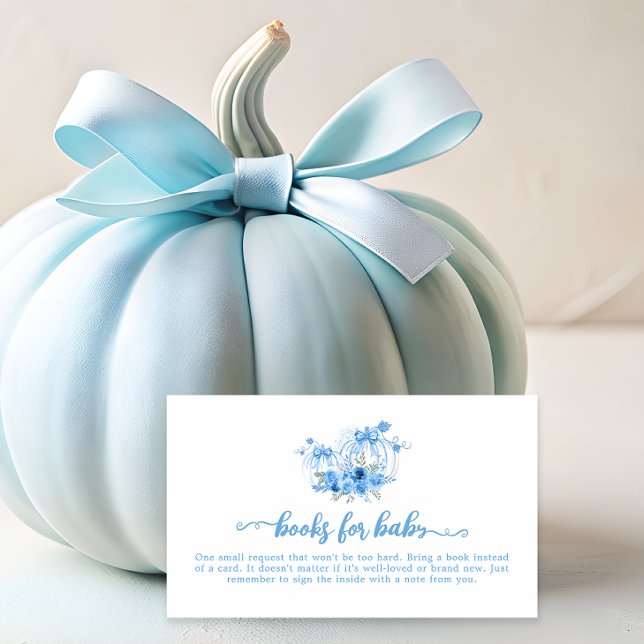 Blue Pumpkin Bow Boy Baby Showbuchanfrage Begleitkarte (Von Creator hochgeladen)