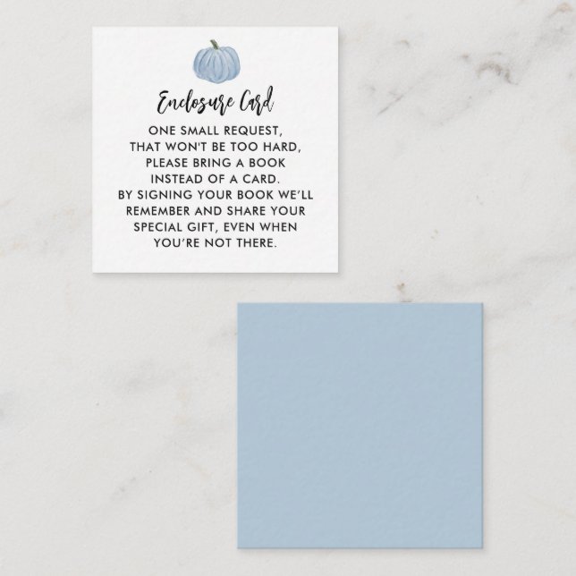 Blue Pumpkin Boy Baby Dusche Begleitkarte (Vorne/Hinten)