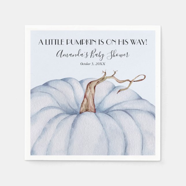 Blue Pumpkin Boy Baby Dusche Serviette (Vorderseite)