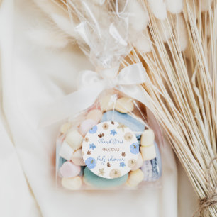 Blue Pumpkin Boy Baby Dusche Vielen Dank Runder Aufkleber