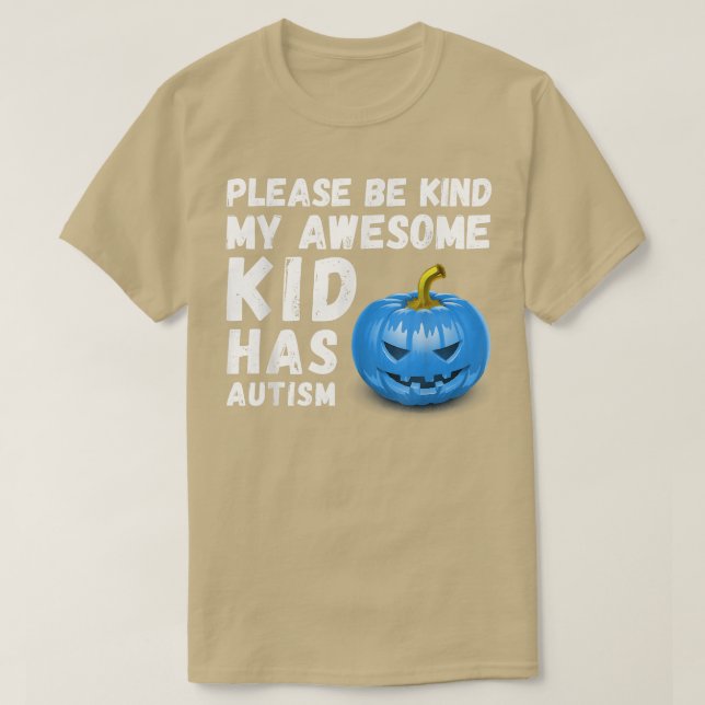 Blue Pumpkin Ecket Halloween sei nett mein Sohn ha T-Shirt (Design vorne)