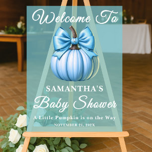 Blue Pumpkin Fall Baby Dusche Willkommen Acrylschild